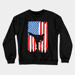 American Flag TaeKwonDo Graphic Crewneck Sweatshirt